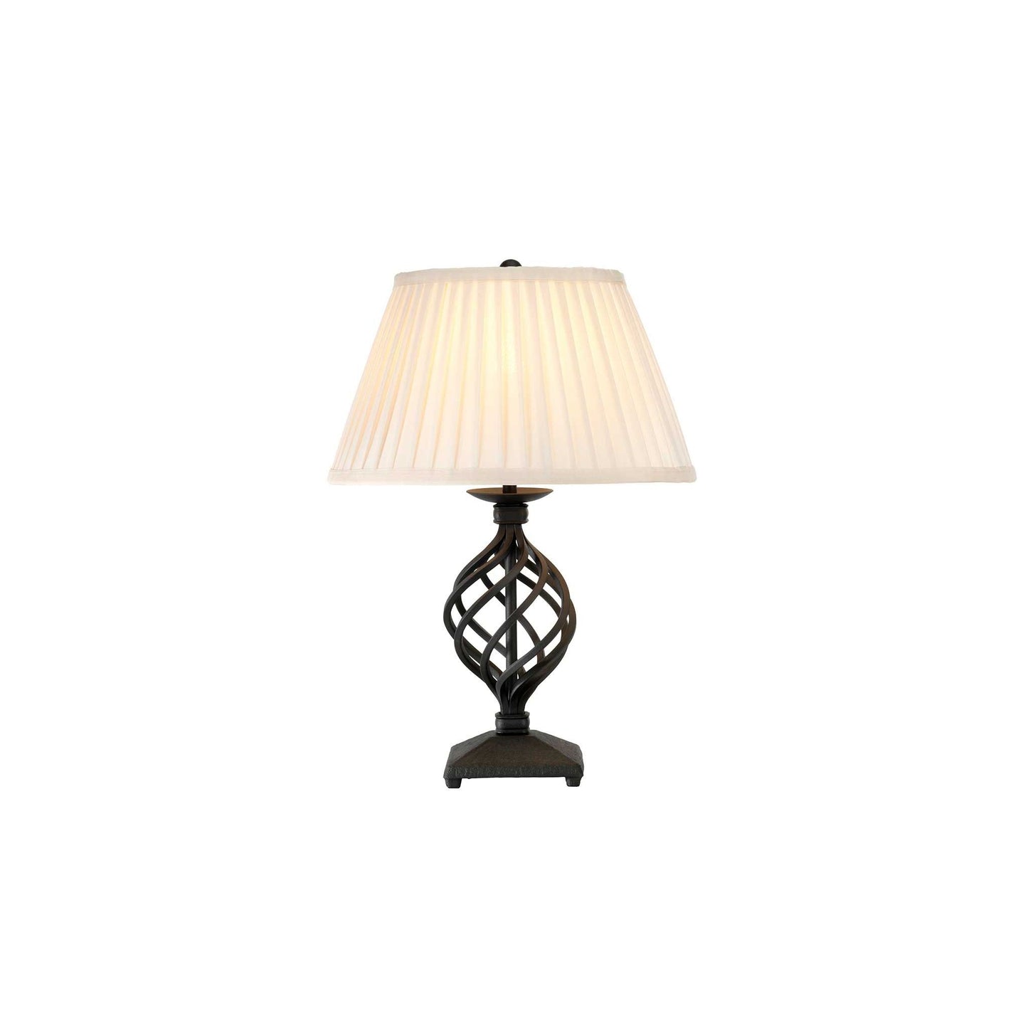 Belfry 1-Light Table Lamp in Black with Ivory Shade