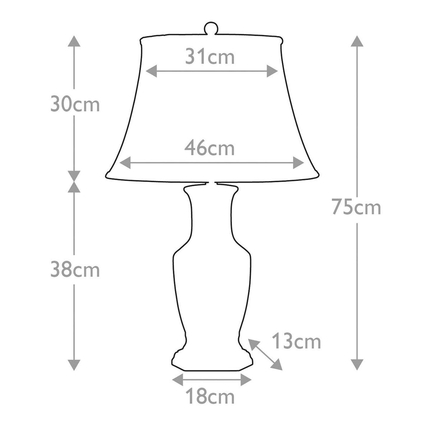 Blue Hex 1-Light Table Lamp in Blue and White with White Shade