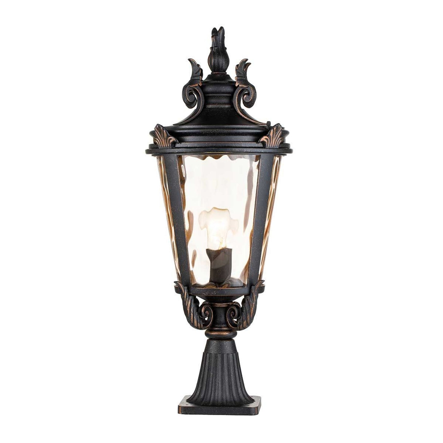 Baltimore 1-Light Pedestal Lantern in Weathered Bronze