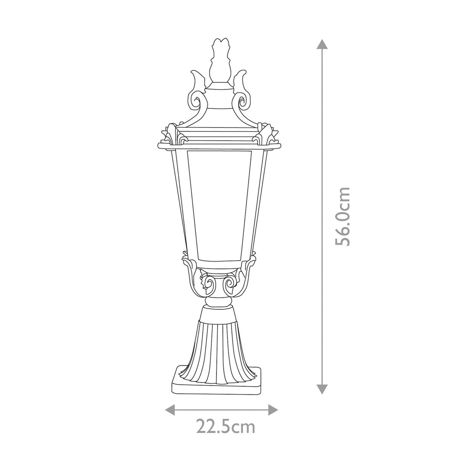 Baltimore 1-Light Pedestal Lantern in Weathered Bronze