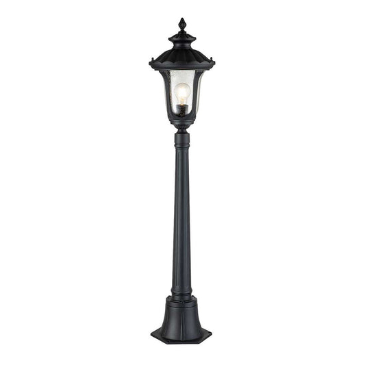 Chicago 1-Light Small Pillar Lantern in Textured Black