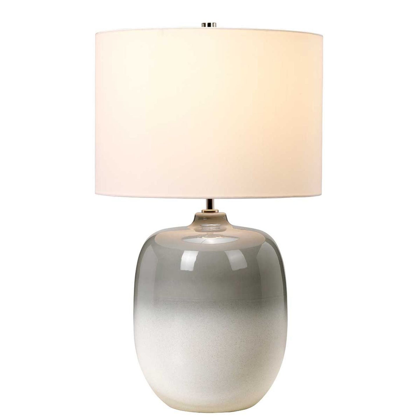 Chalk Farm Table Lamp in Light Grey and Chalk White with Ivory Shade