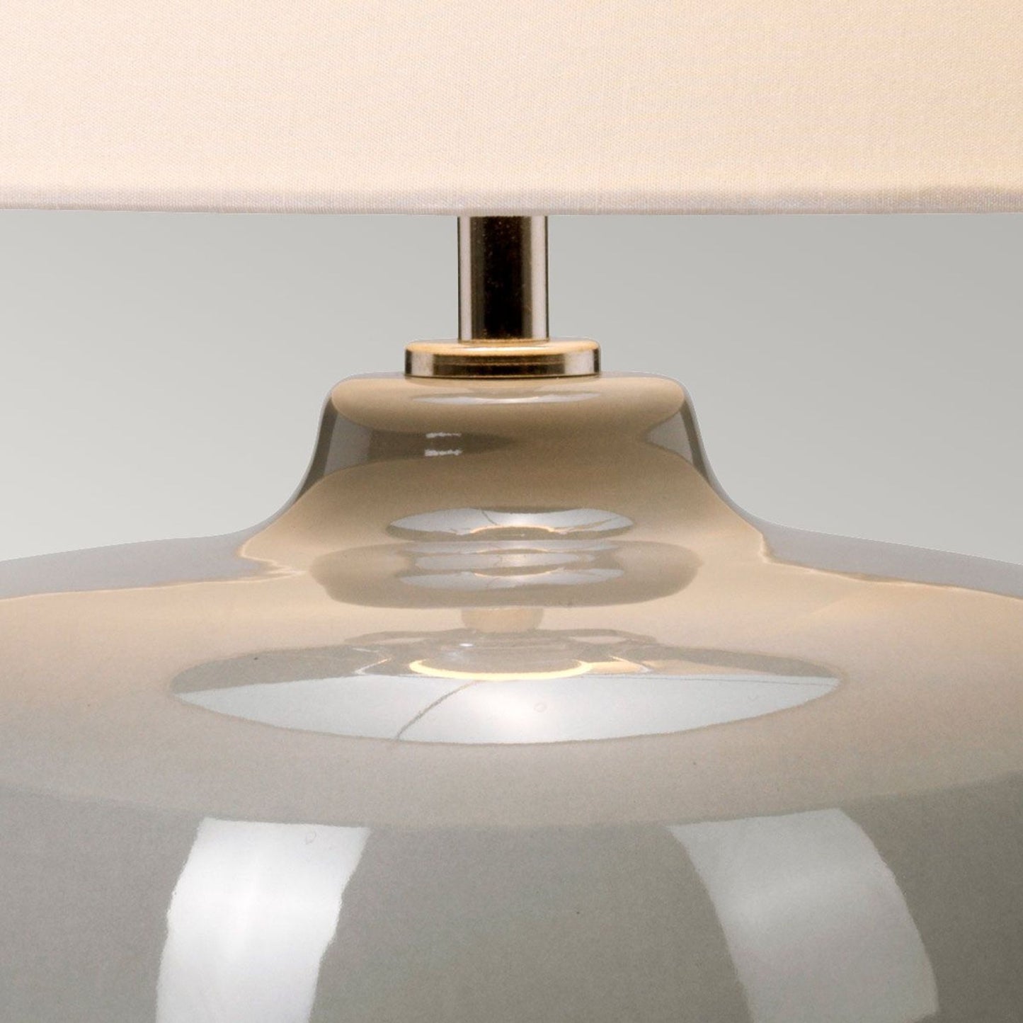 Chalk Farm Table Lamp in Light Grey and Chalk White with Ivory Shade