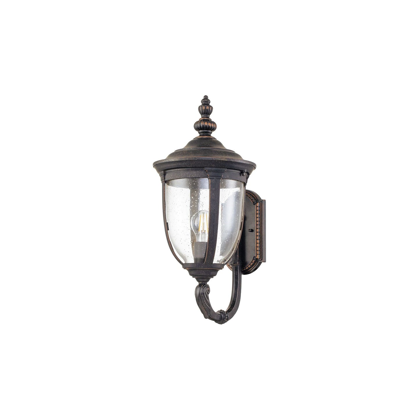 Cleveland 1-Light Wall Lantern in Weathered Bronze