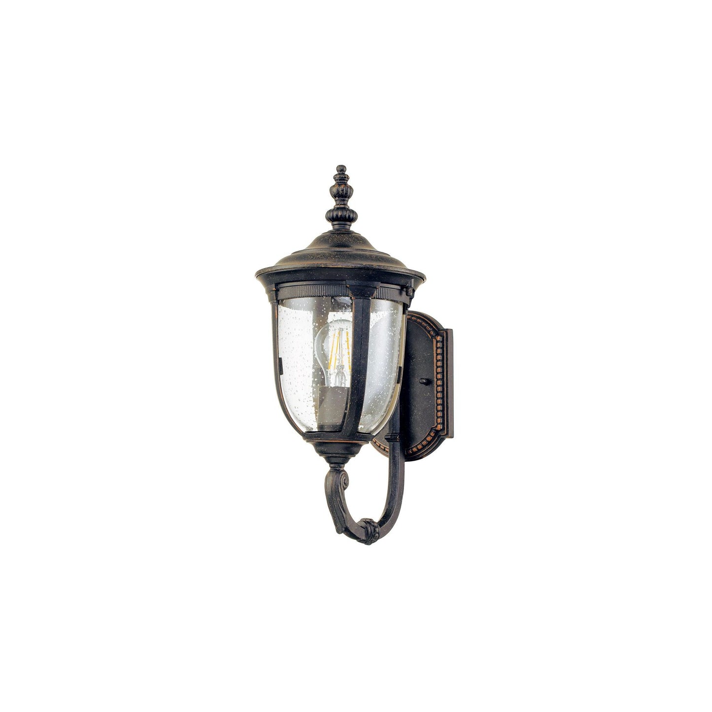 Cleveland 1-Light Wall Lantern in Weathered Bronze