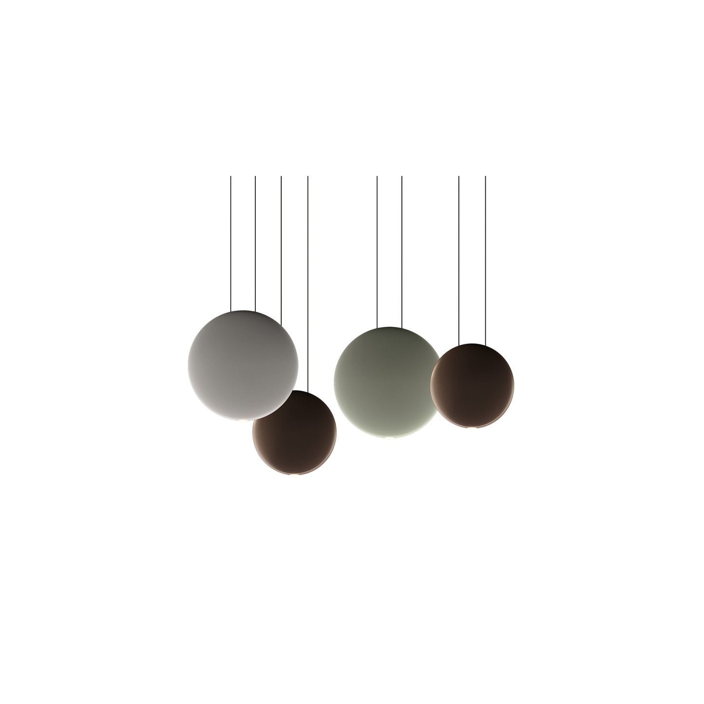 Cosmos Four-Light Sculptural LED Pendant with Polycarbonate Diffuser