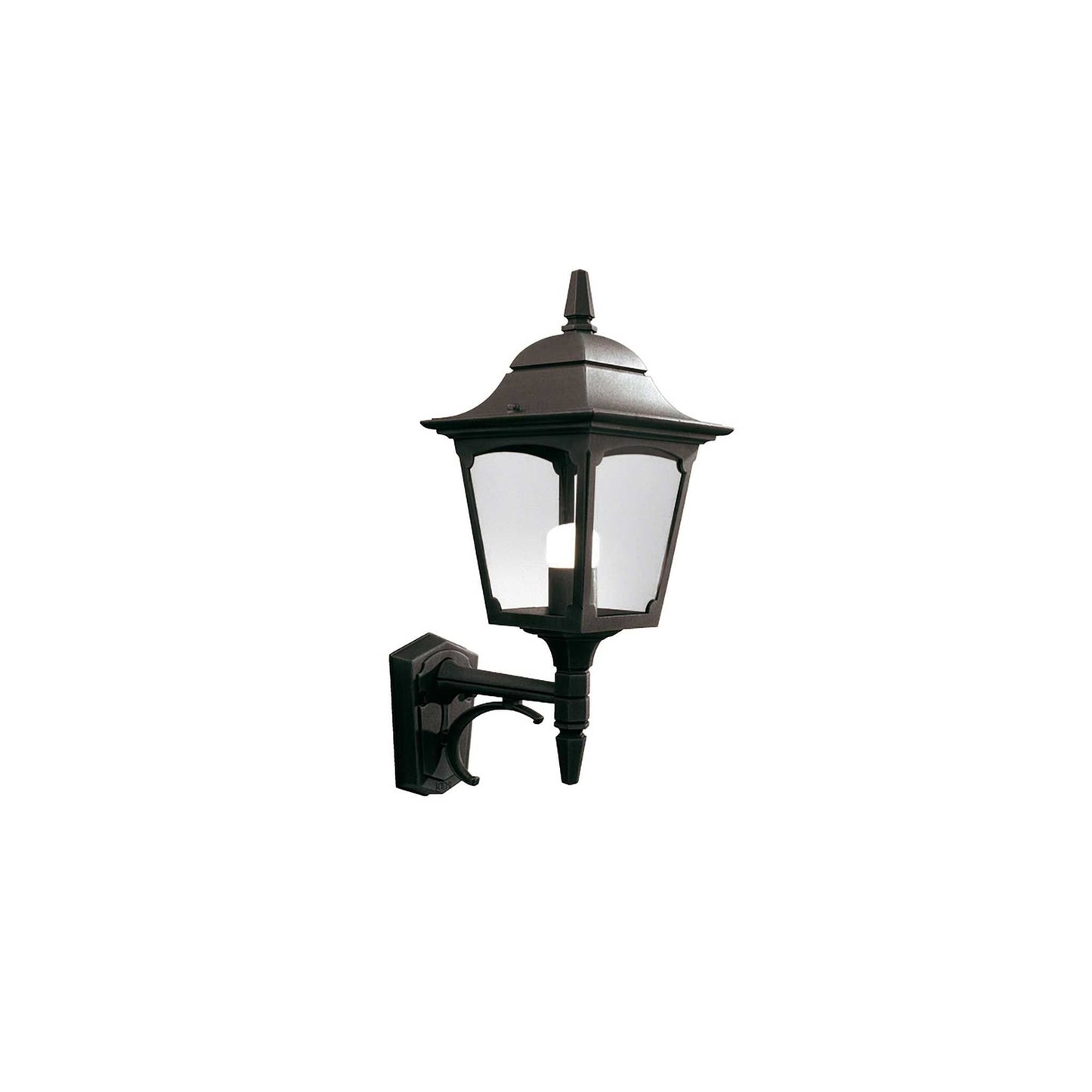 Chapel 1-Light Up Wall Lantern in Black