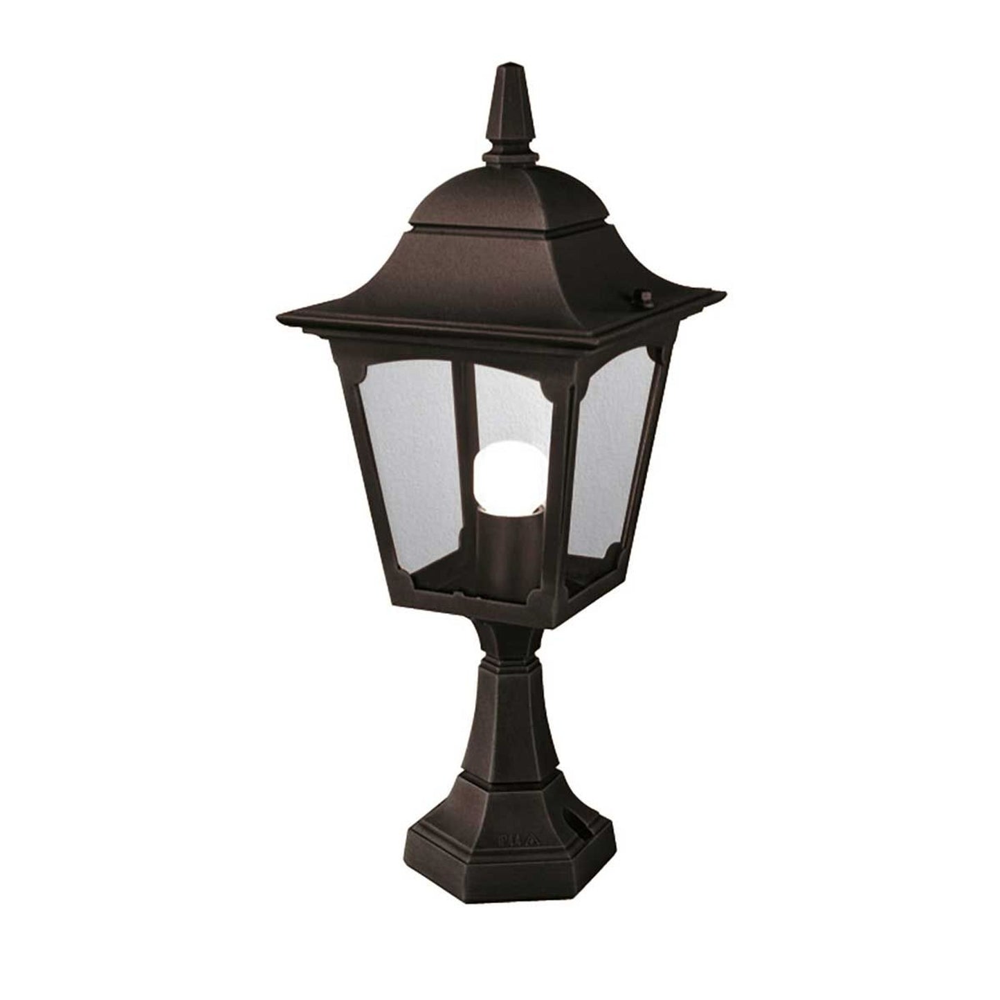 Chapel 1-Light Pedestal Lantern in Black