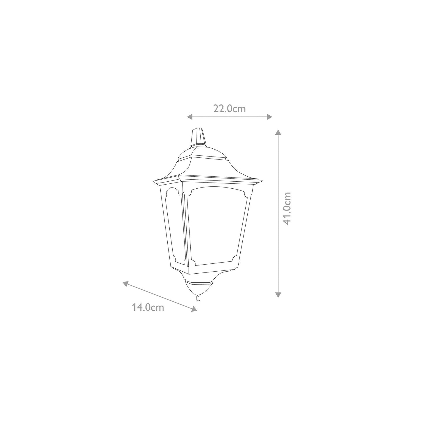 Chapel 1-Light Half Wall Lantern in Black