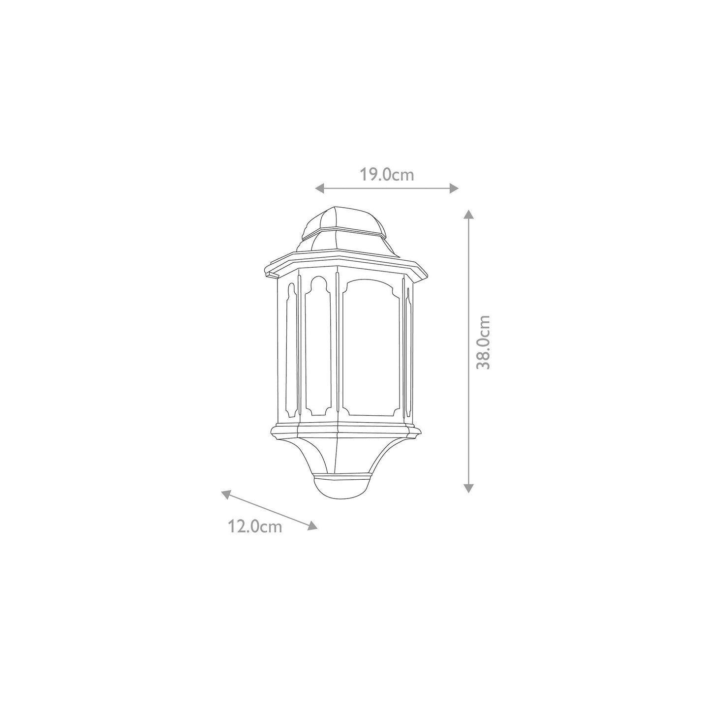 Chapel 1-Light Half Lantern in Black