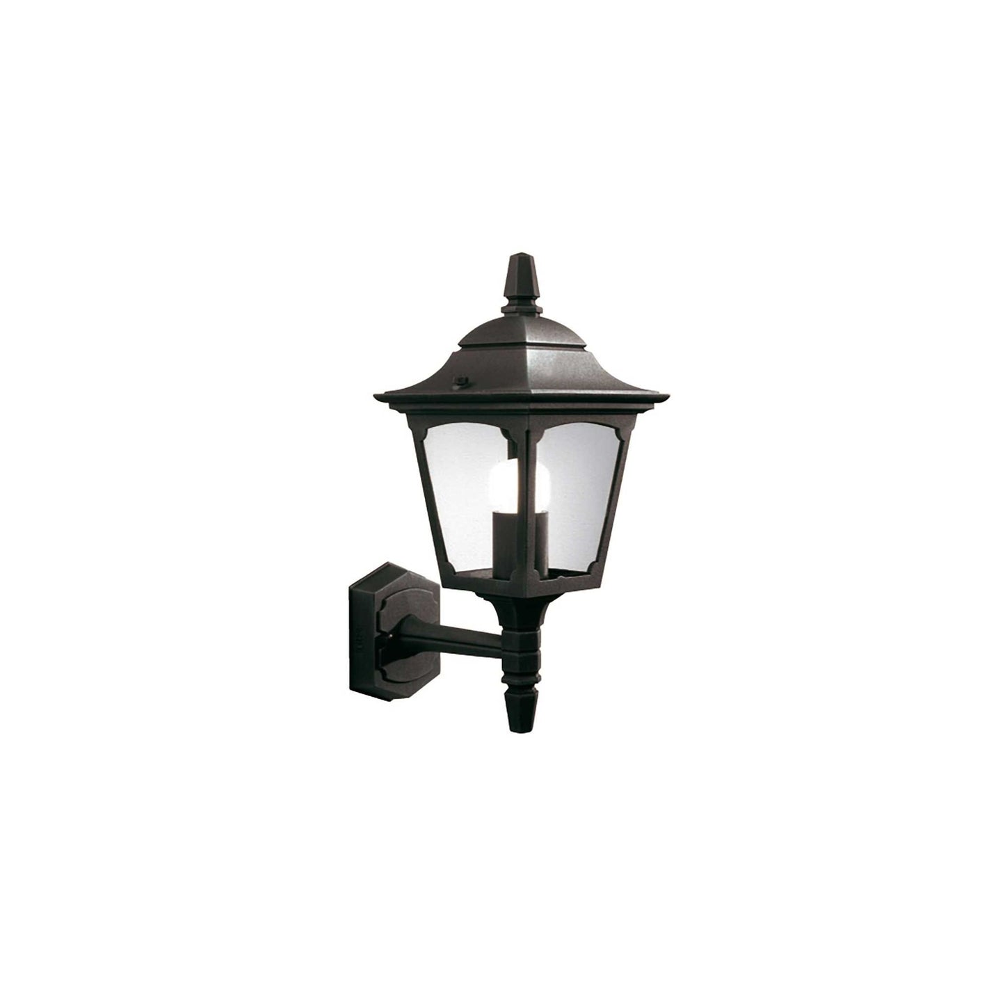 Chapel 1-Light Up Wall Lantern in Black