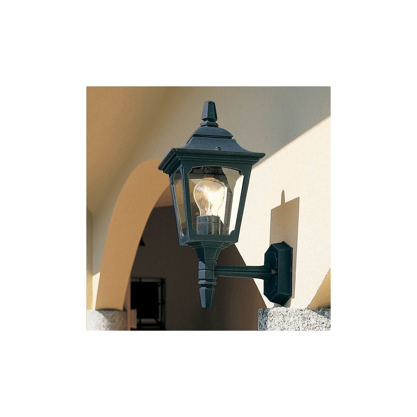 Chapel 1-Light Up Wall Lantern in Black