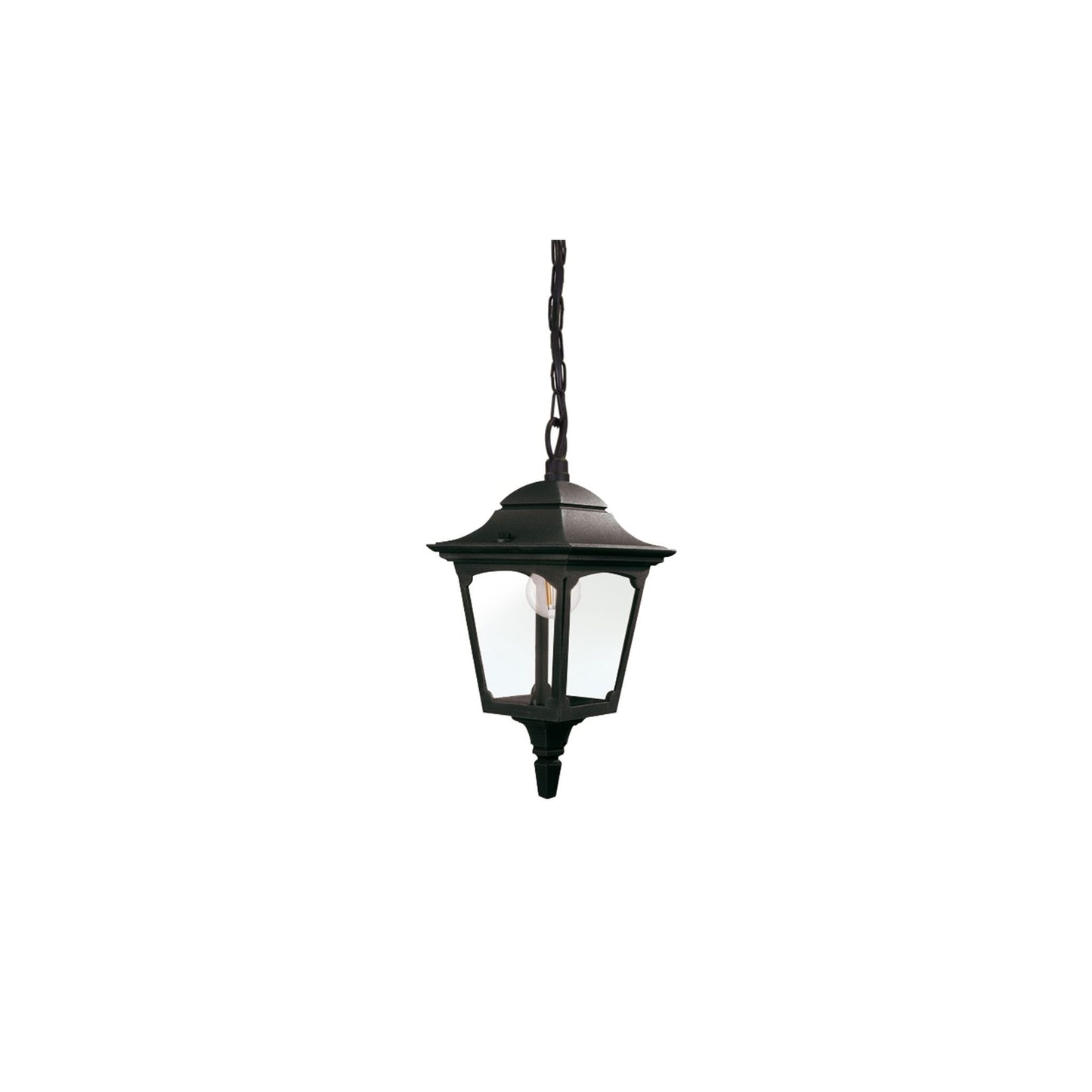 Chapel 1-Light Chain Pendant Lantern in Black