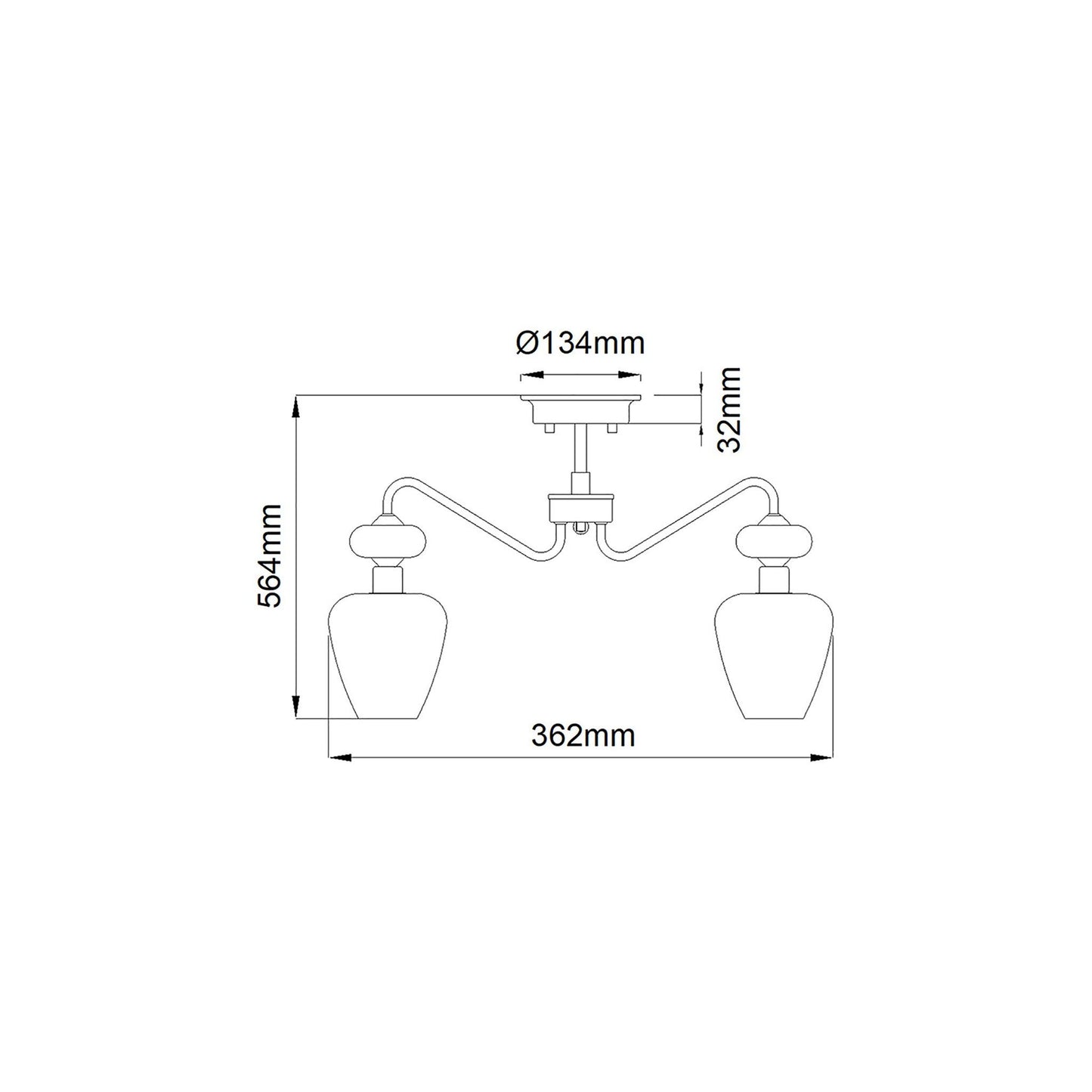 Armand 3-Light Semi Flush Mount