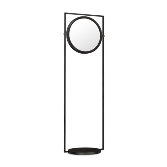 Dorian FL LED Floor Lamp with Satin White Diffuser & Smoke Mirror