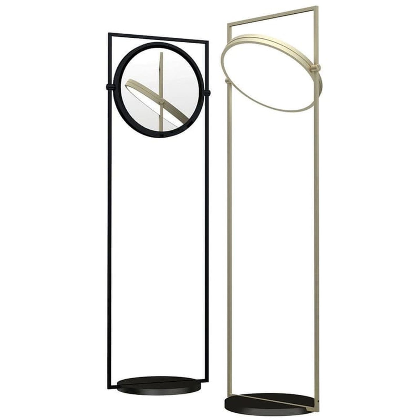 Dorian FL LED Floor Lamp with Satin White Diffuser & Smoke Mirror