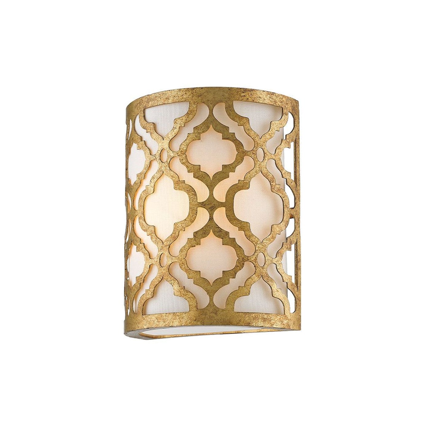 Arabella 1-Light Wall Light in Distressed Gold with Ivory Shade