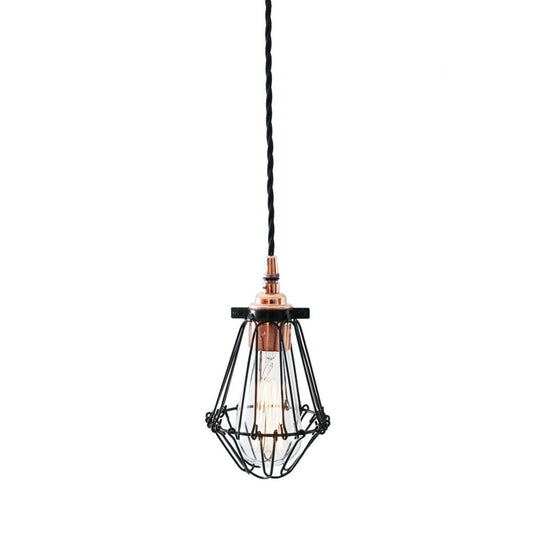 Juba Industrial Cage Pendant in Polished Copper