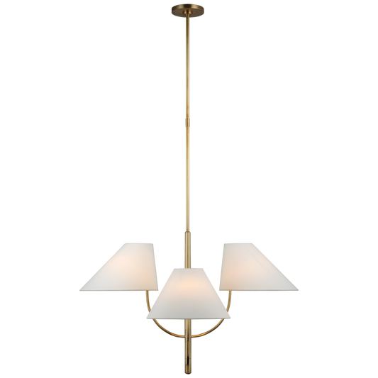 Kinsley Large One-Tier Chandelier with Linen Shade