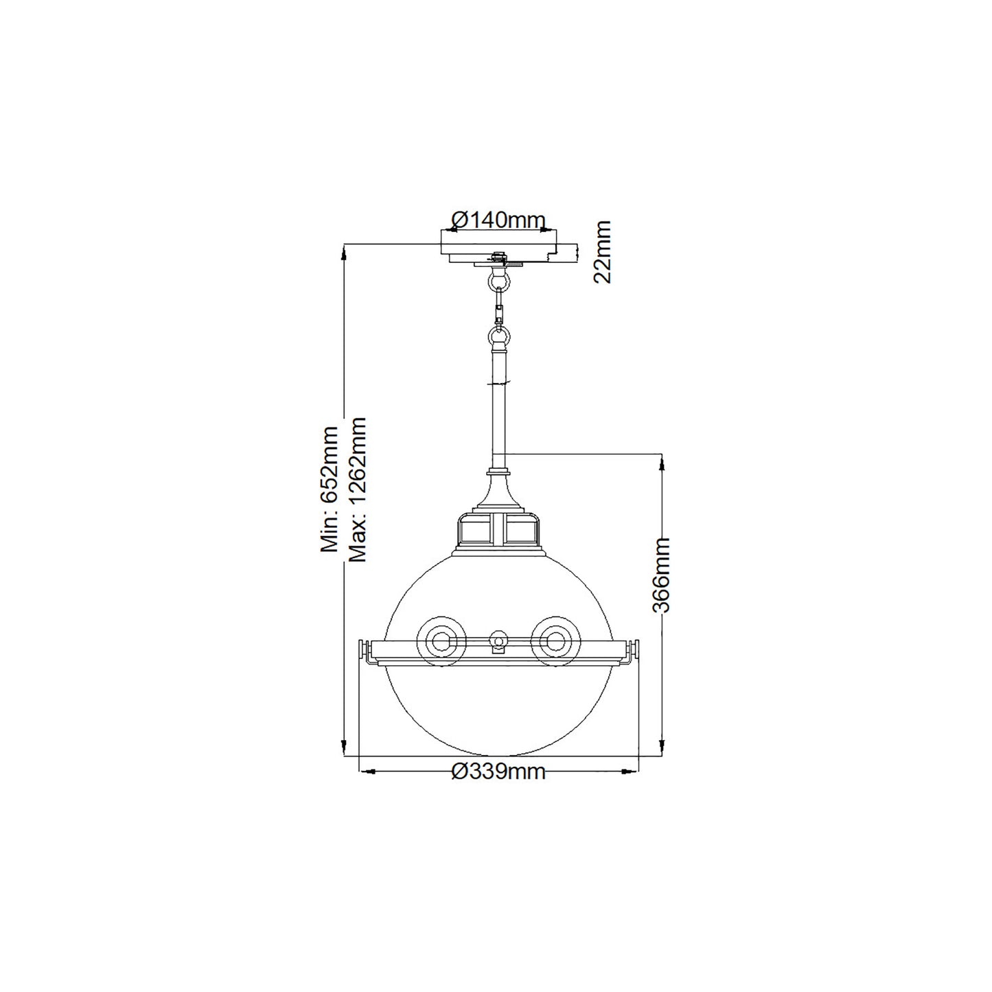 Fletcher 2-Light Pendant in Aged Zinc & Heritage Brass