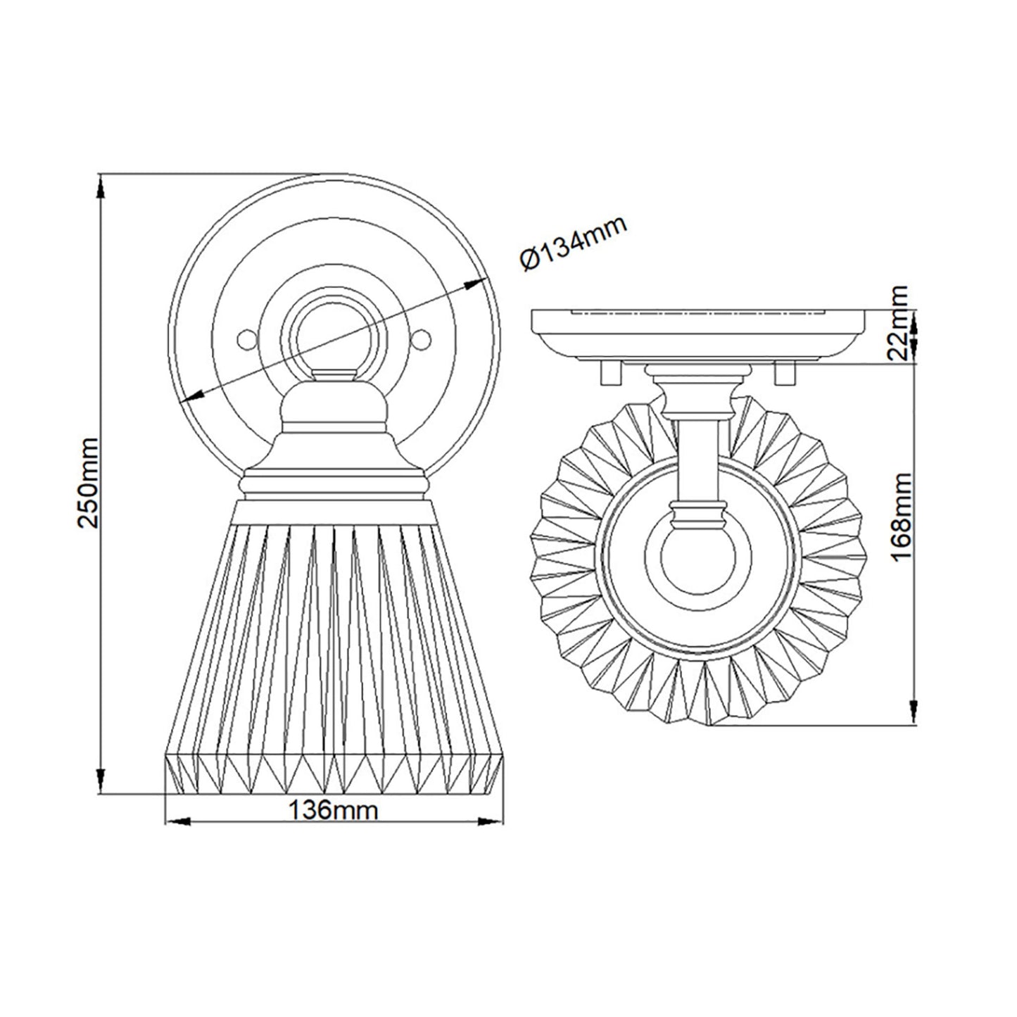 Keynes 1-Light Wall Light in Polished Chrome