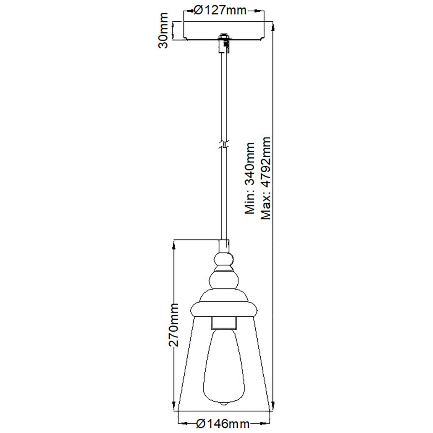 Loras 1-Light Mini Pendant in Chrome