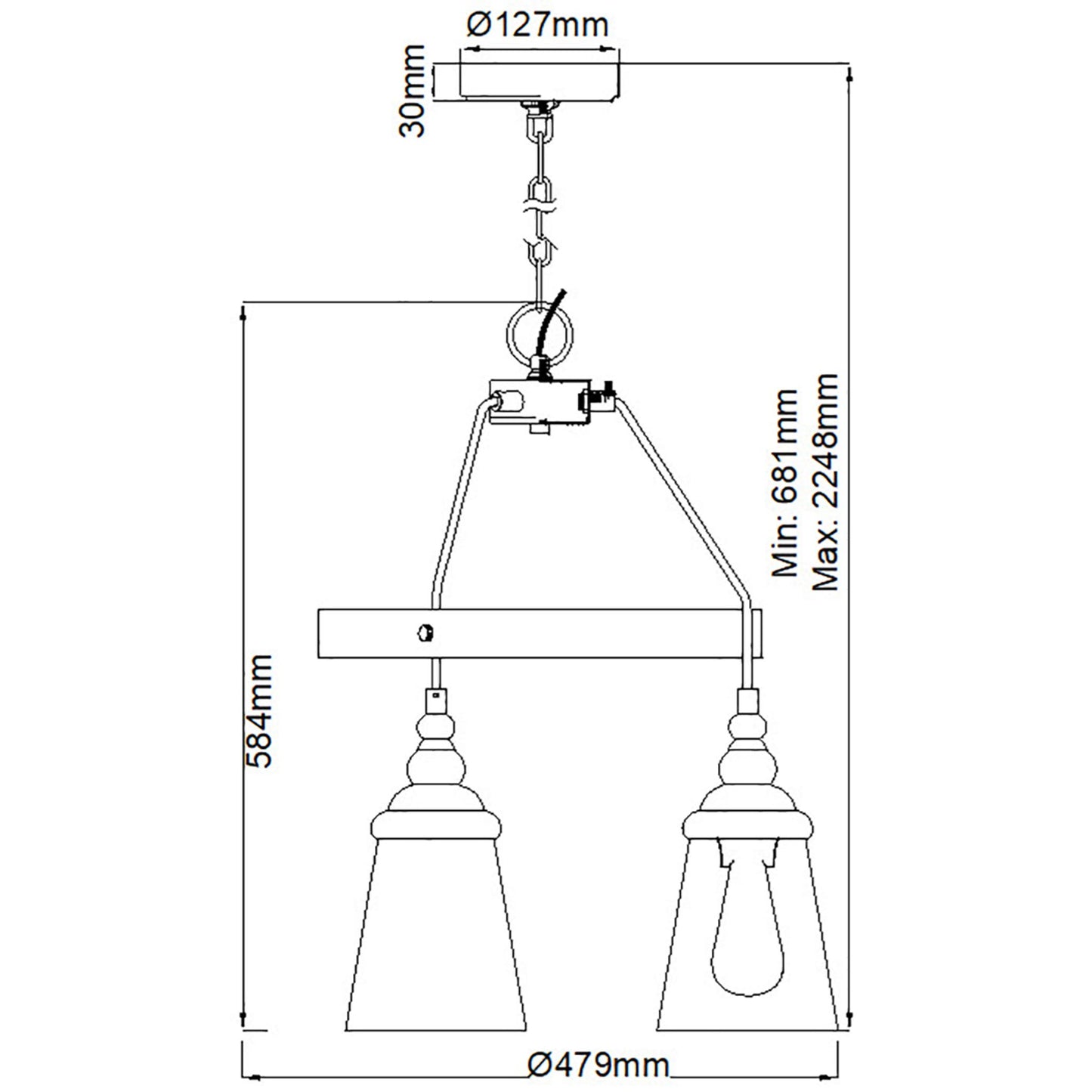 Loras 3-Light Pendant Chandelier in Chrome