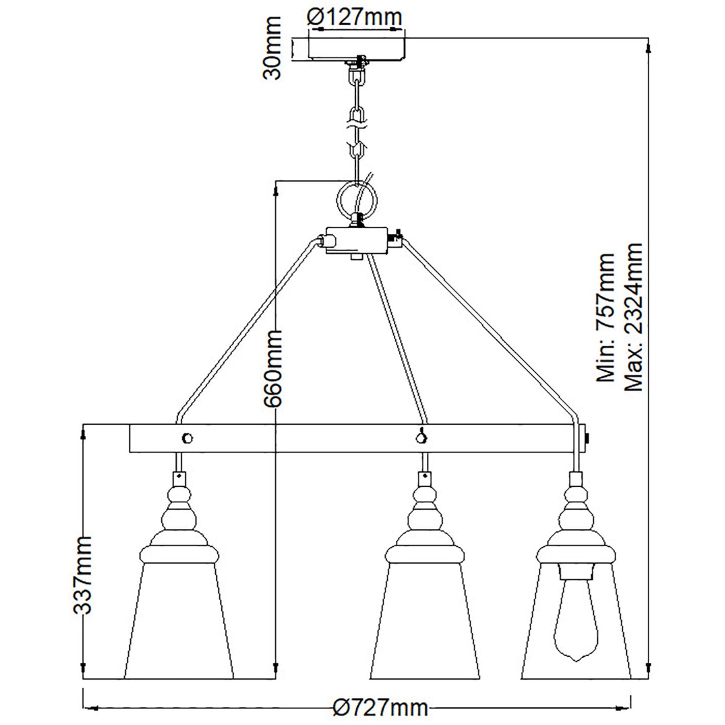 Loras 5-Light Chandelier in Chrome