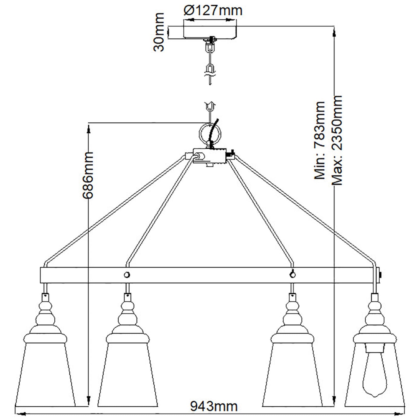 Loras 6-Light Chandelier in Chrome