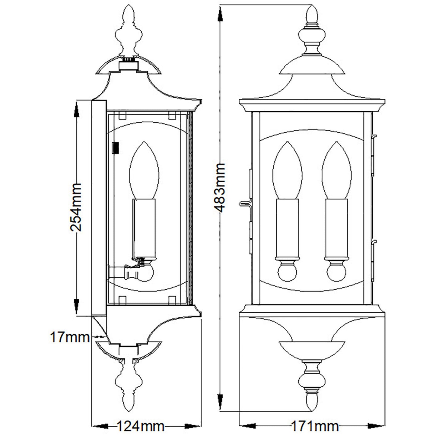 Market Square 2-Light Wall Light in Oil Rubbed Bronze