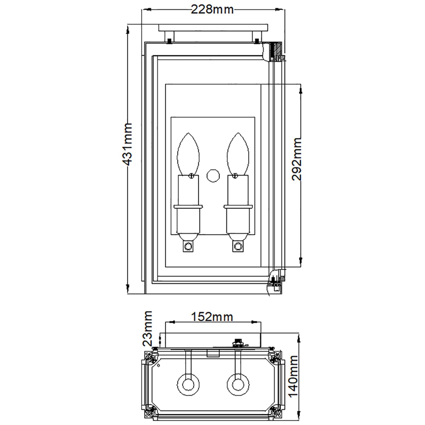 Sutcliffe 2-Light Wall Lantern