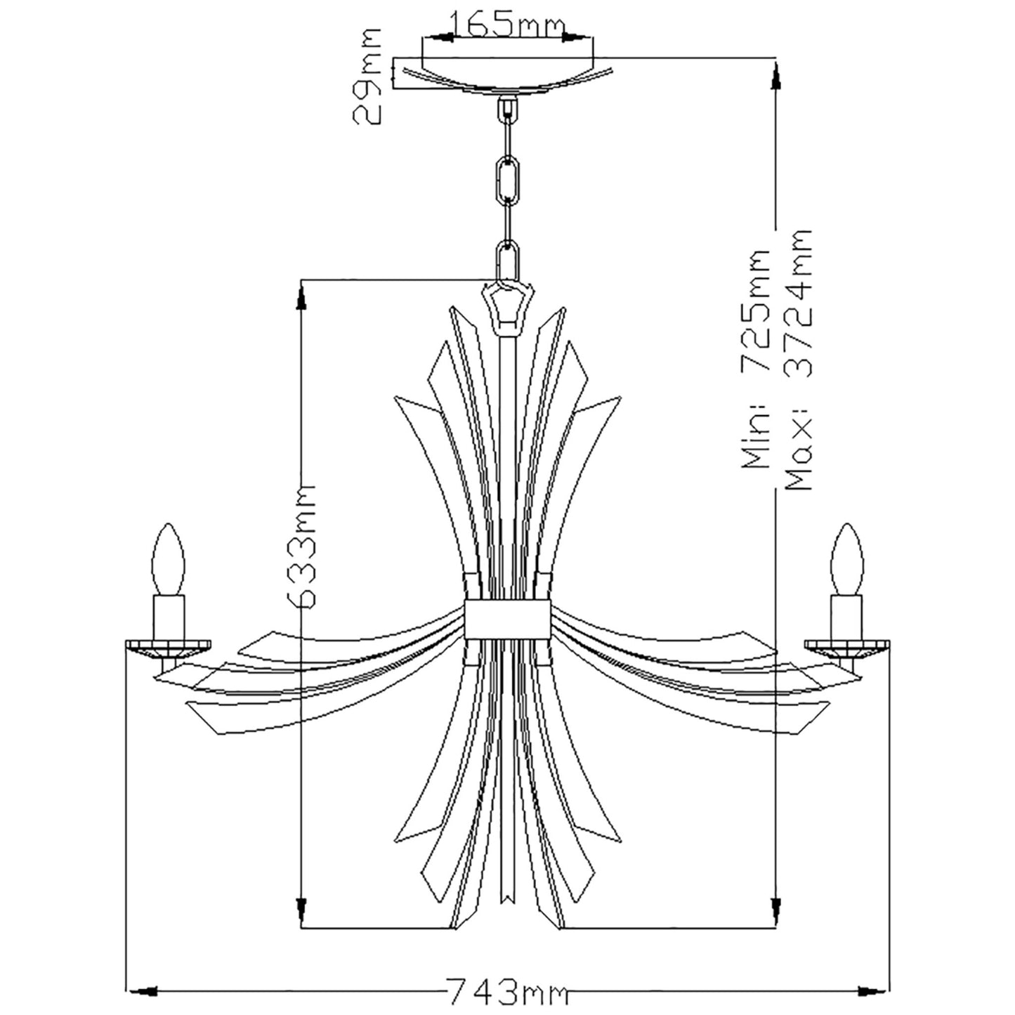 Vida 6-Light Chandelier in Burnished Gold