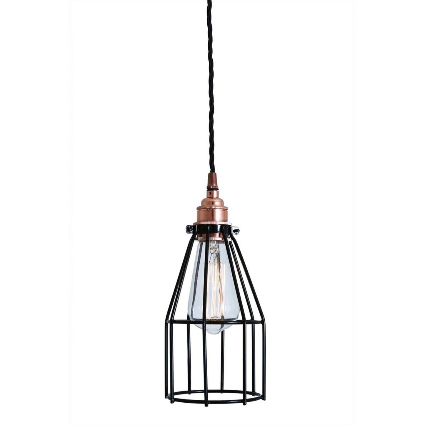 Lima Industrial Cage Pendant in Polished Copper