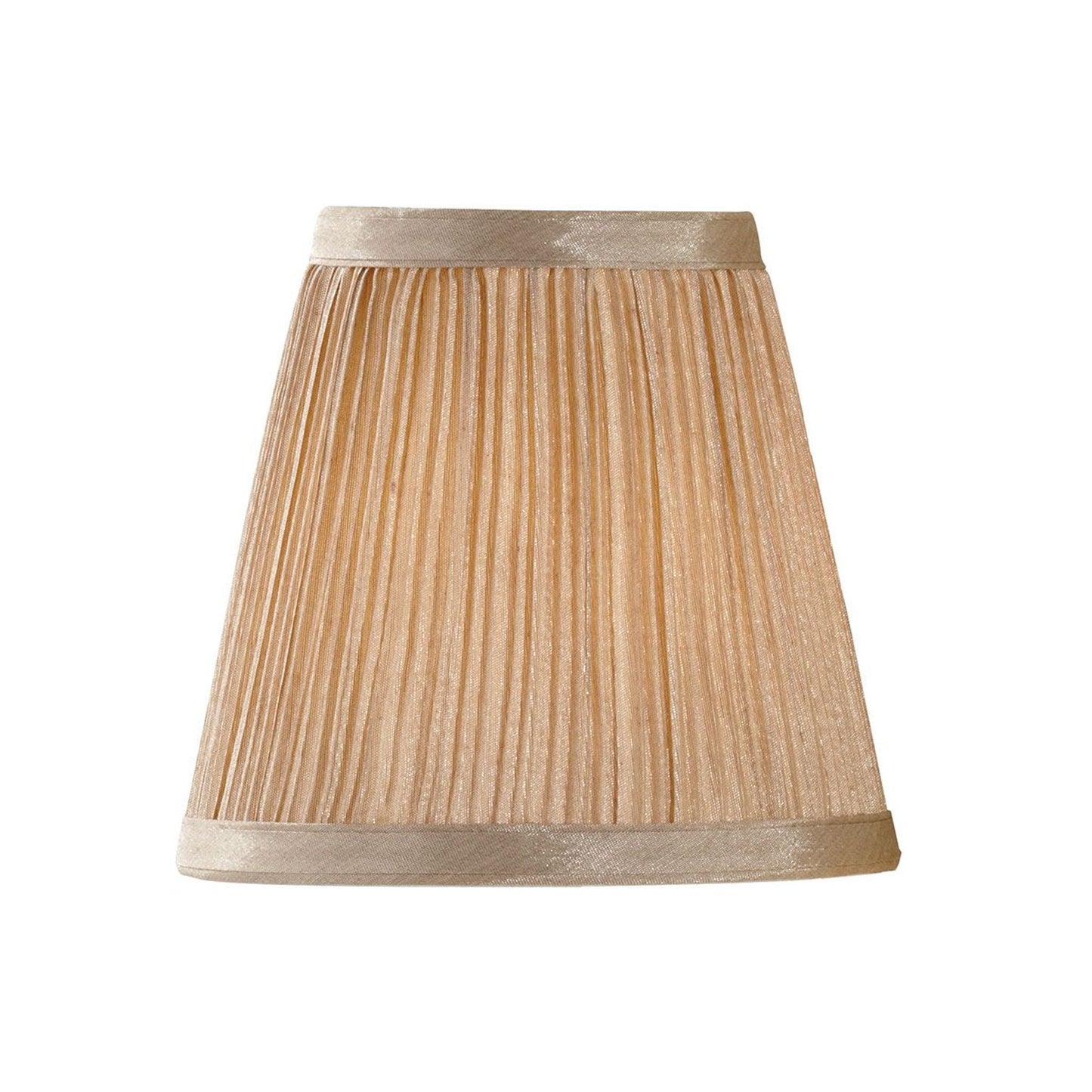 Clip Shades Mushroom Pleat Gold Chiffon Candle Shade