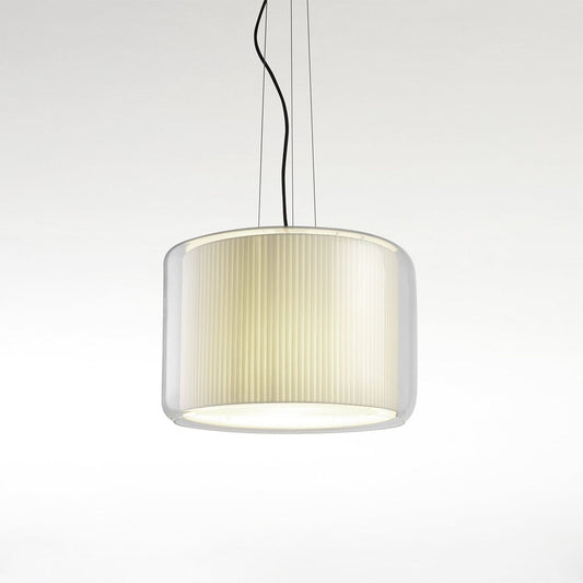 Mercer 44 Large Transparent Glass Pendant with Textile Shade