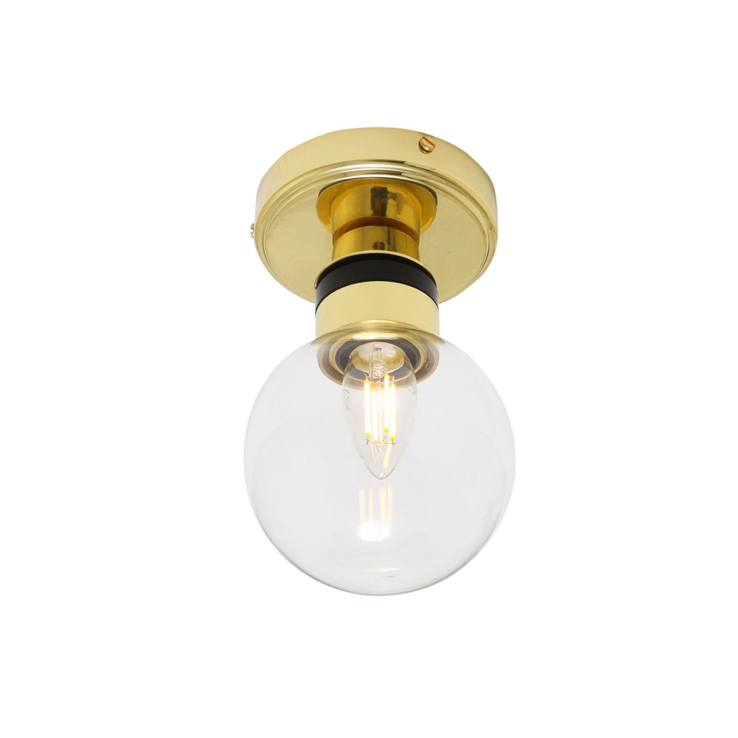 Ayr 12cm Small Globe Flush Bathroom Ceiling Light IP65