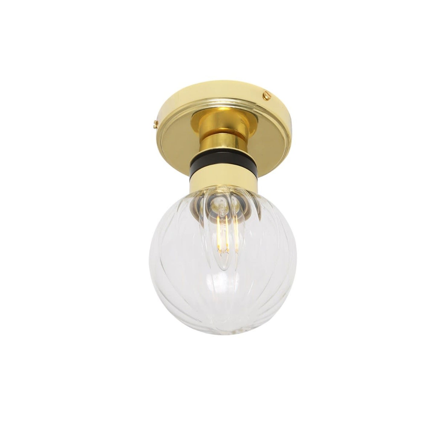 Ayr 12cm Small Globe Flush Bathroom Ceiling Light IP65