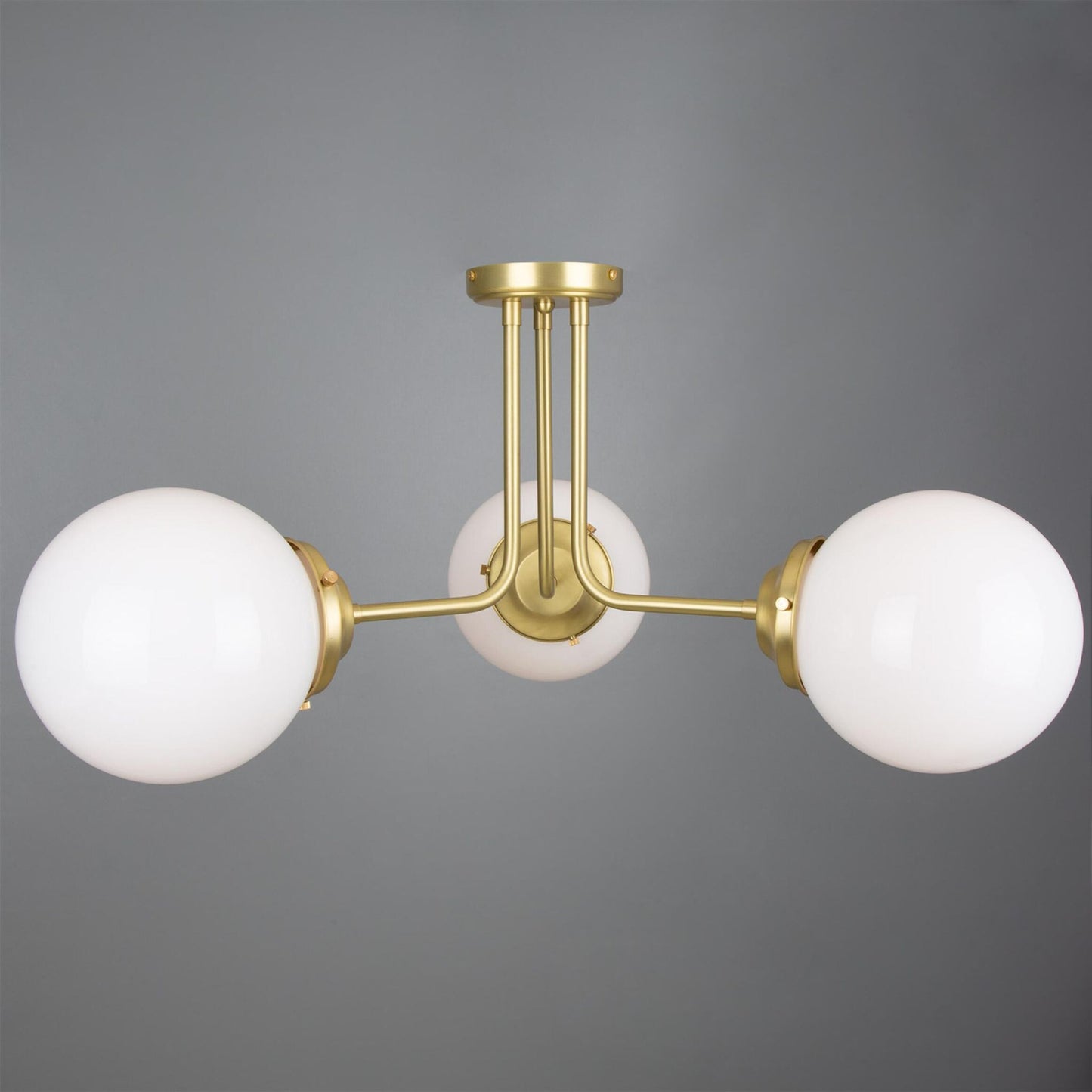 Hayes 3-Arm Flush Glass Globe Chandelier