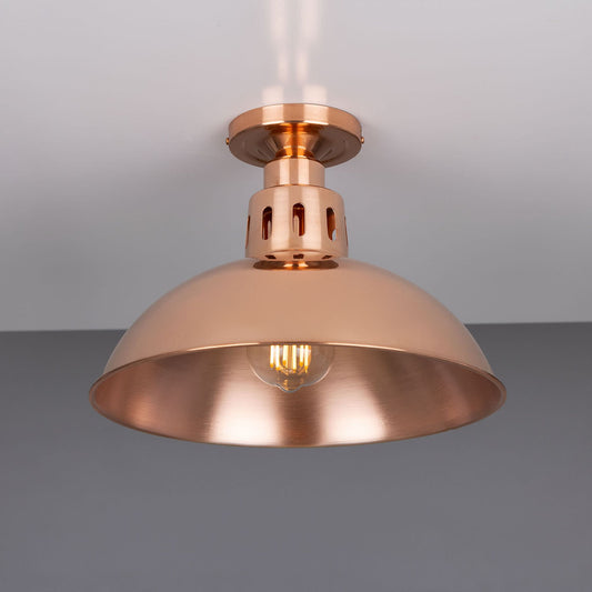 Berlin 30cm Vintage Copper Flush Ceiling Light