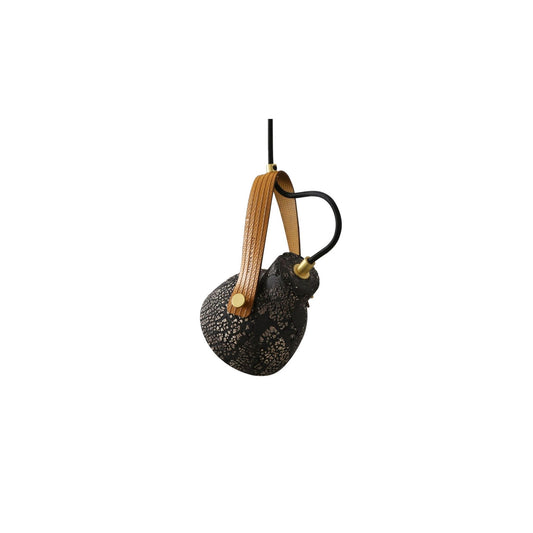 Pera Ceramic Pendant with Rescued Fire-Hose Strap