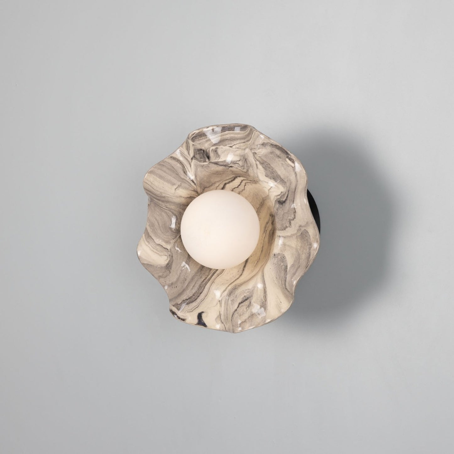 Rivale Wall Light with Wavy Ceramic Shade