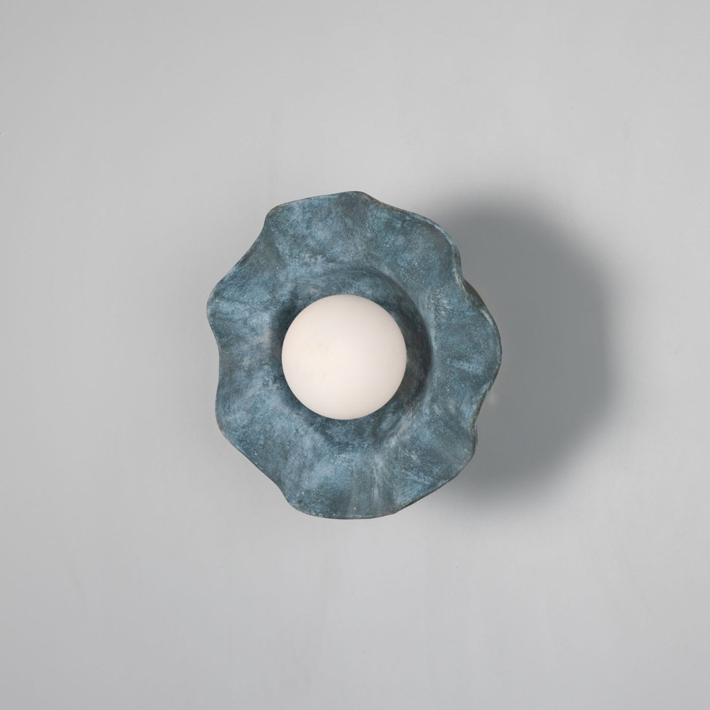 Rivale Wall Light with Wavy Ceramic Shade