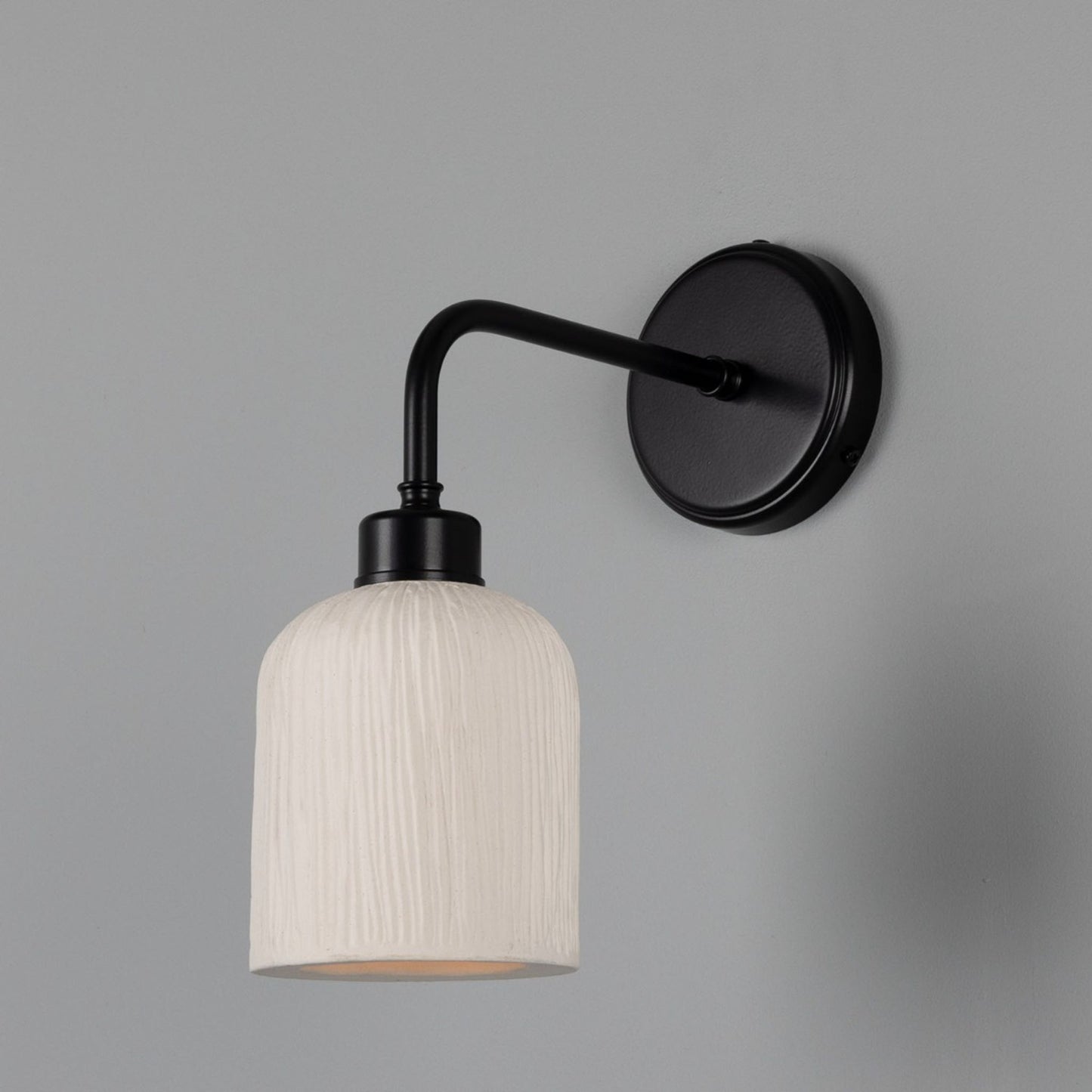 Osier Organic Ceramic Wall Light with Matt White Striped