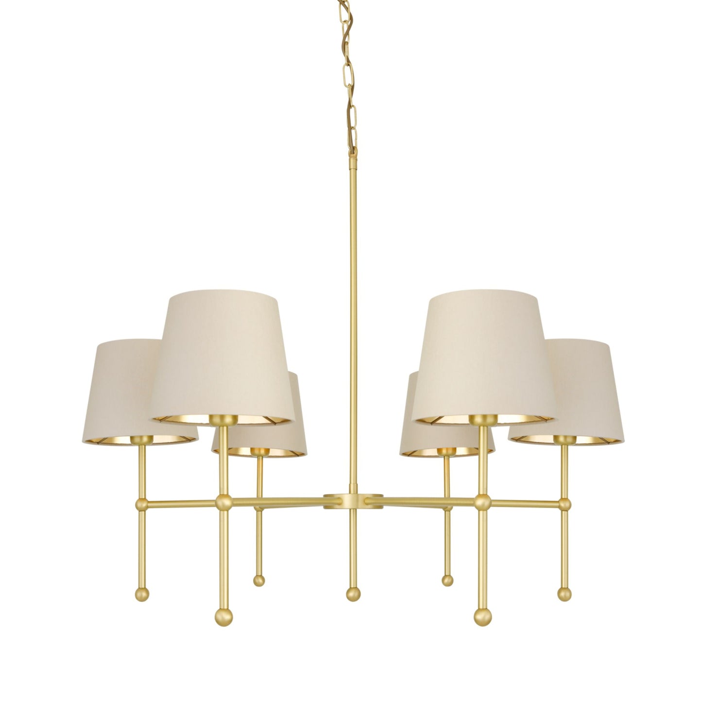 California 6-Arm Modern Brass Chandelier