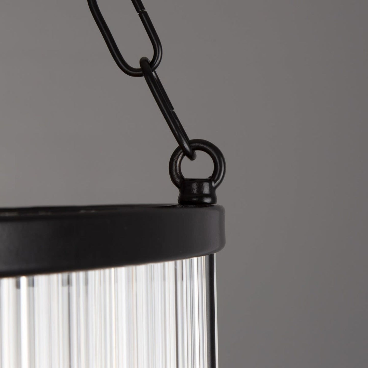 Caledon Two-Tier Pendant in Matt Black with Glass Rods