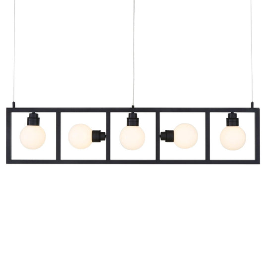 Cuba Linear Box Linear Pendant in Matt Black