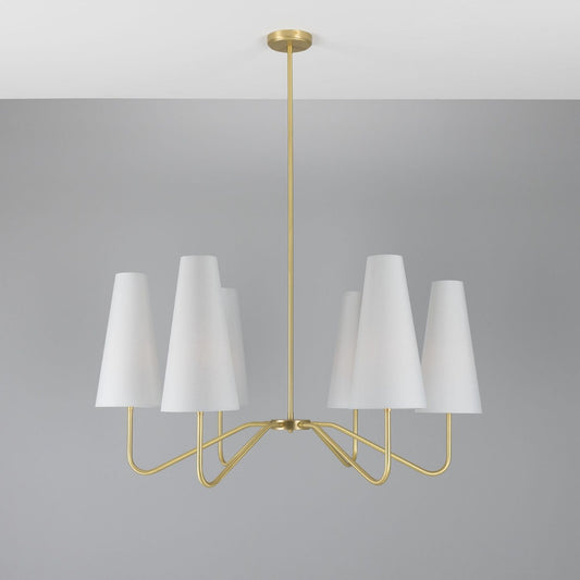 Para 6-Arm Modern Brass Chandelier