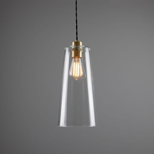 Malang Tall Slender Clear Glass Pendant