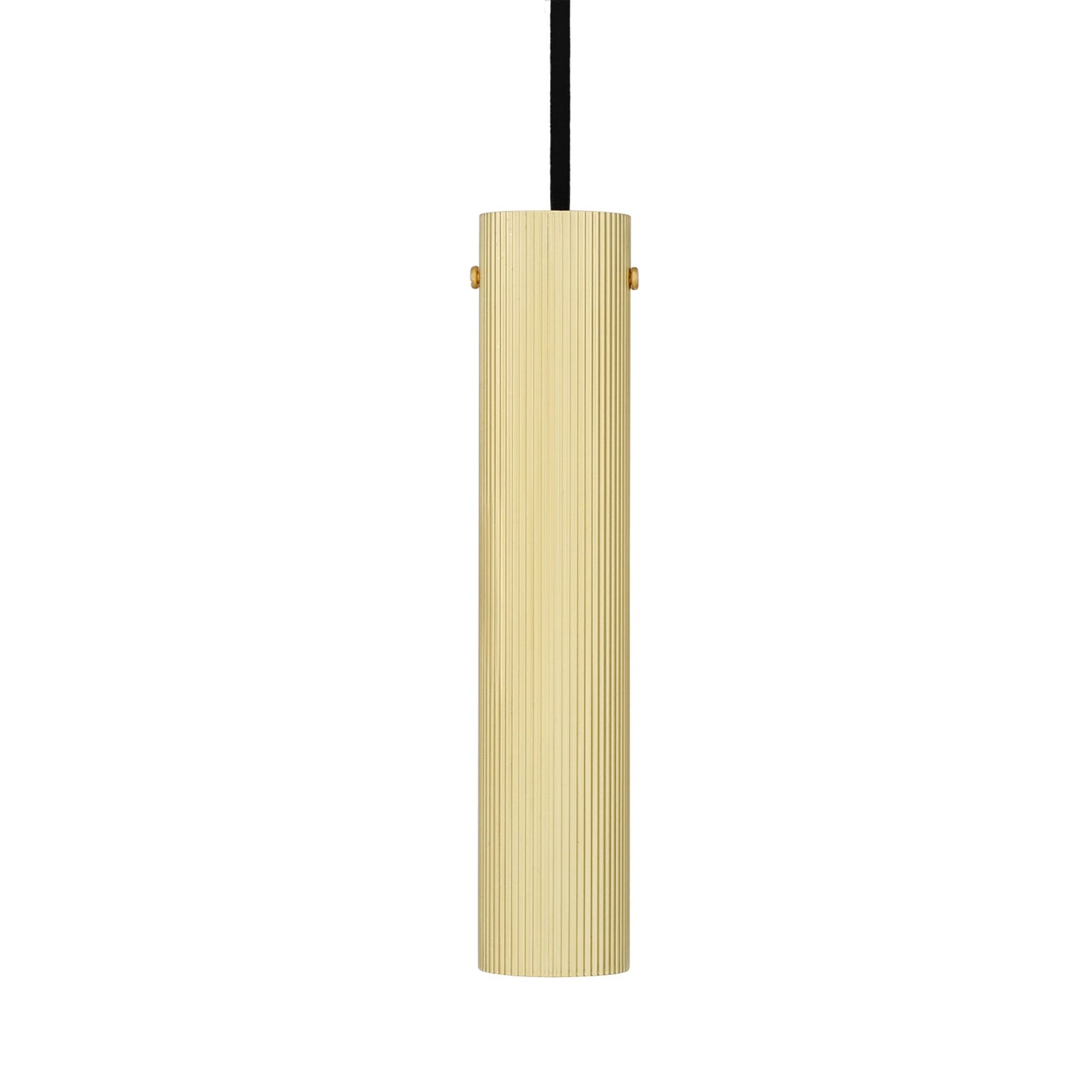 Royce Slender Reeded Brass Pendant