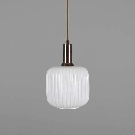 Nahla Reeded Glass and Brass Pendant